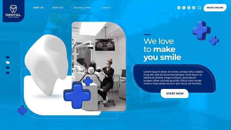 Dental care landing page template