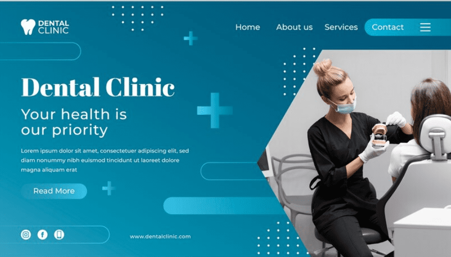 Gradient dental clinic landing page